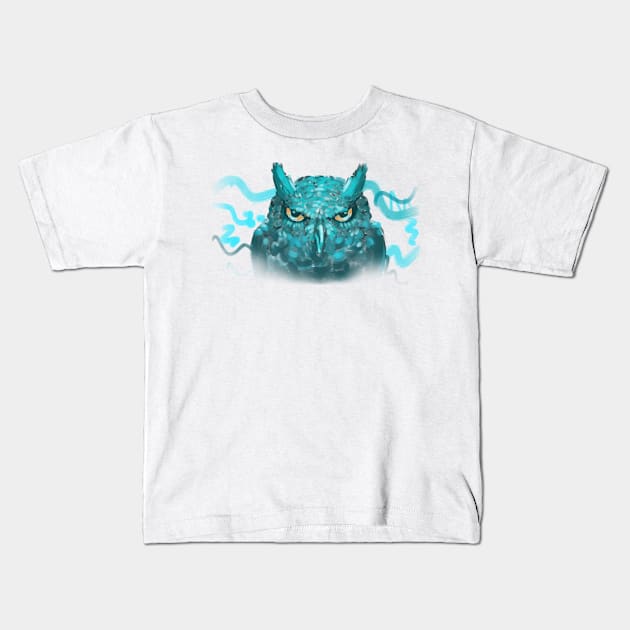 Blue Owl Kids T-Shirt by HB Art